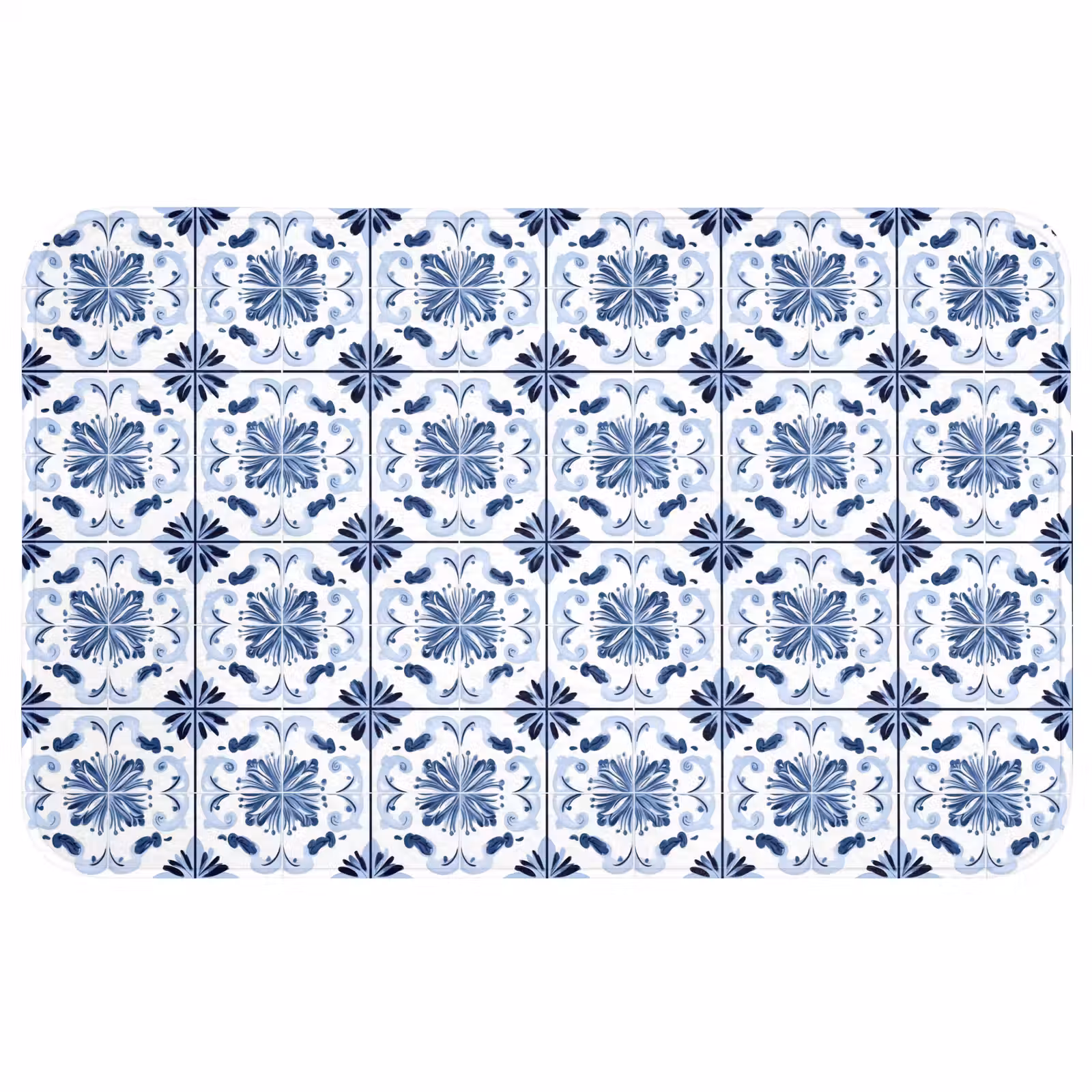 Badmat - Patroon - Tegel - Blauw — 1