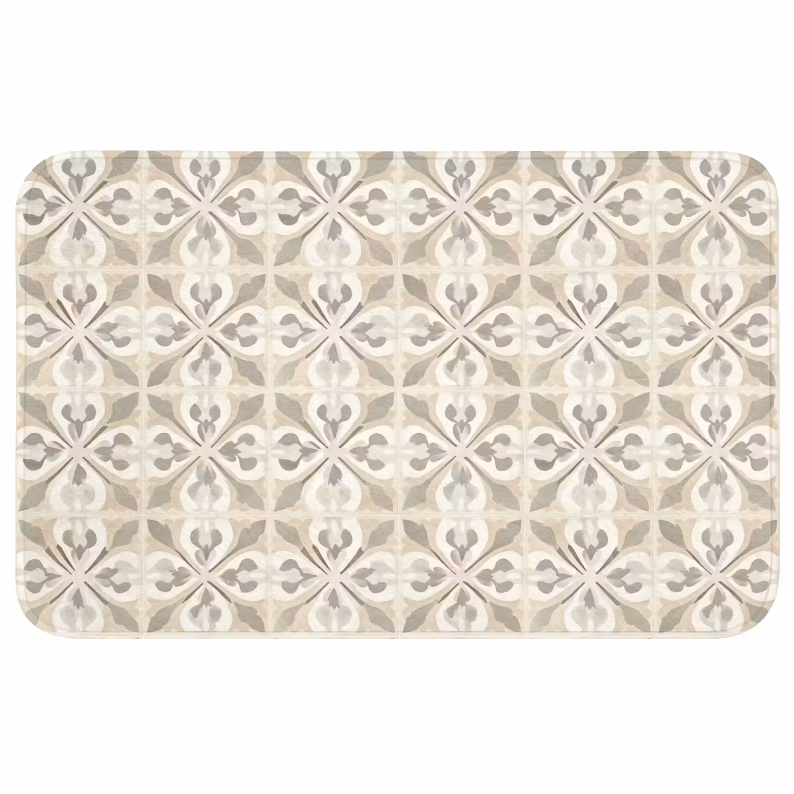 Badmat - Tegel - Motief - Beige — 1