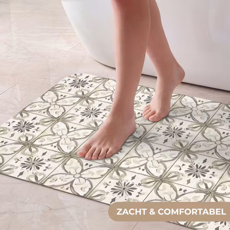 Badmat - Antiek - Tegel - Beige — 5