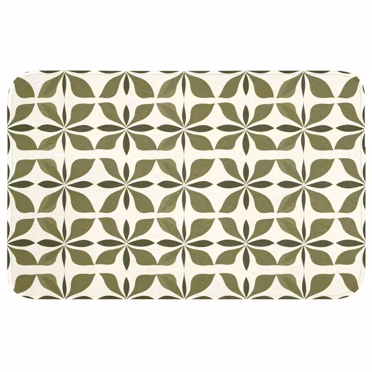 Badmat - Botanisch - Retro - Groen — 1
