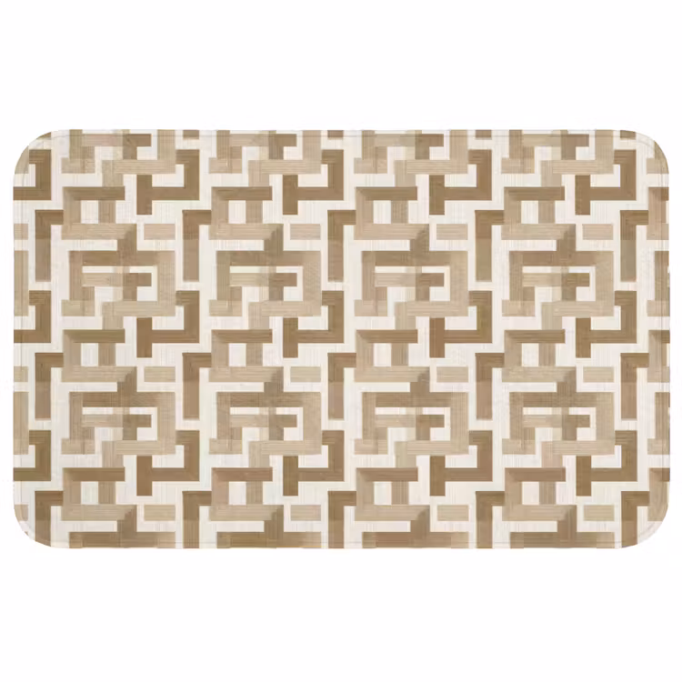Badmat - Geometrisch - Retro - Bruin — 1