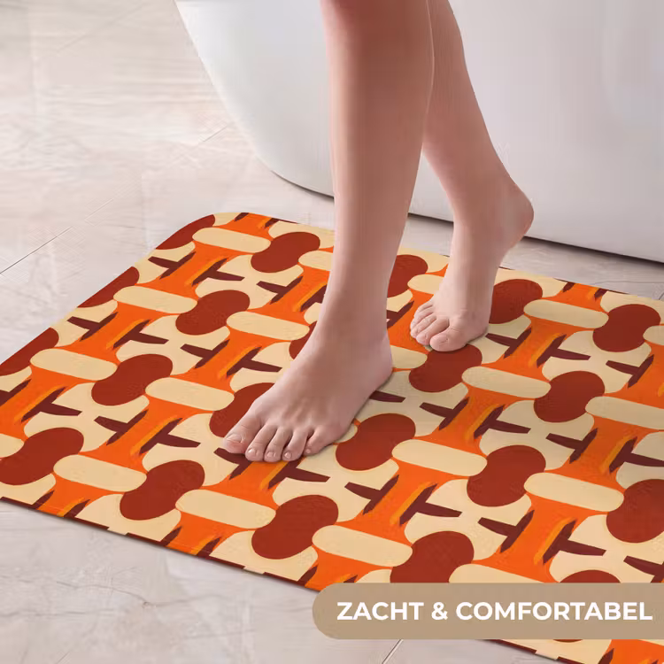Badmat - Geometrisch - Retro - Oranje — 5