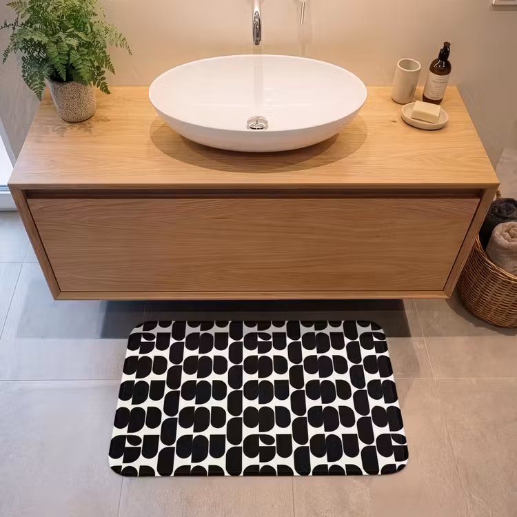 Badmat - Modern - Patroon - Zwart — 2