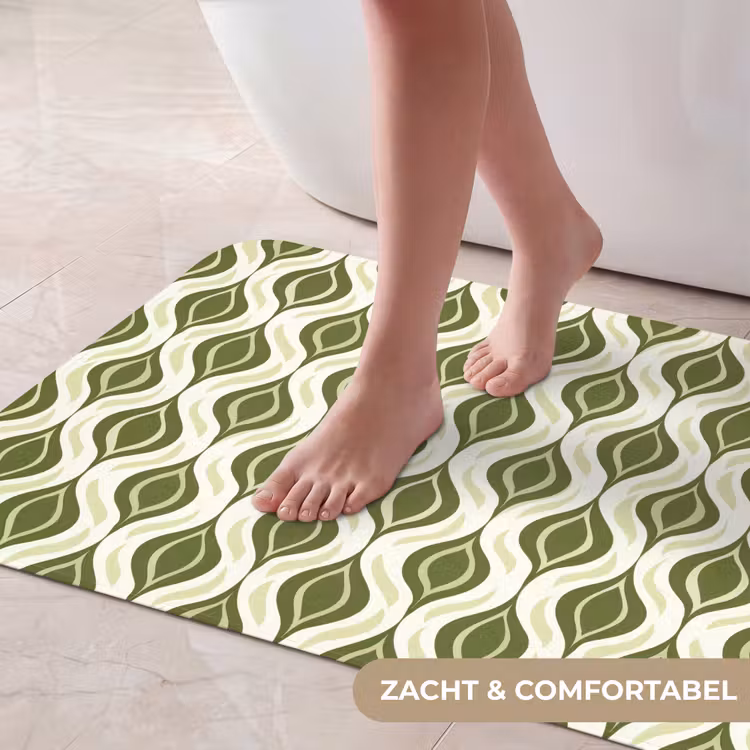 Badmat - Patroon - Retro - Groen — 5