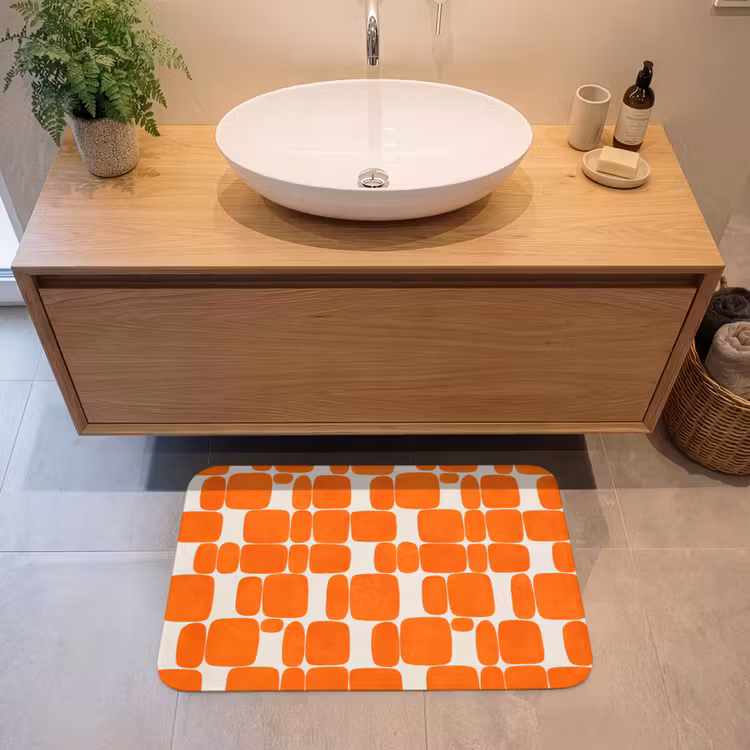 Badmat - Patroon - Retro - Oranje — 2