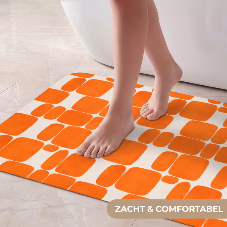 Badmat - Patroon - Retro - Oranje — 5
