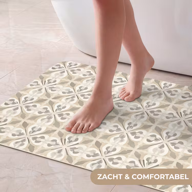 Badmat - Tegel - Motief - Beige — 5