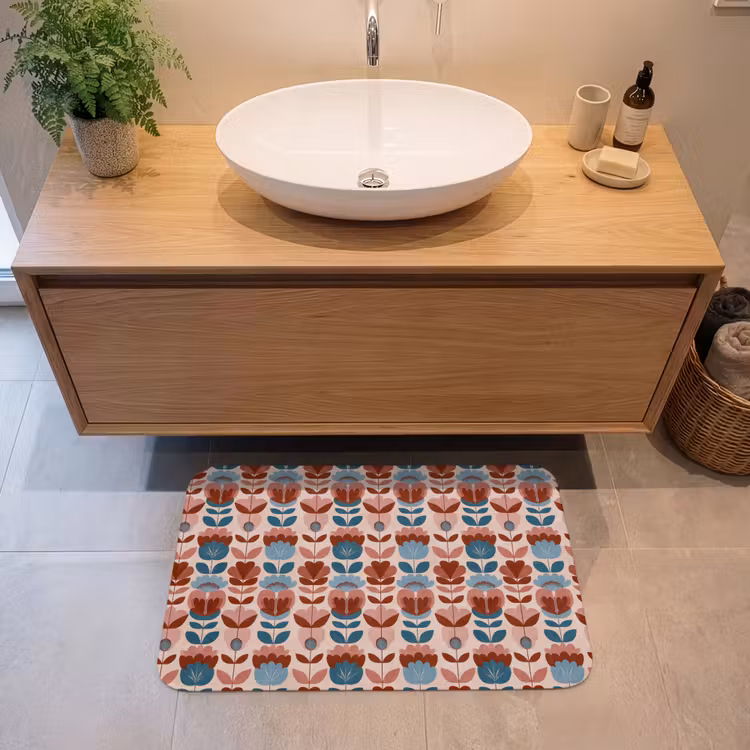 Badmat - Vintage - Motief - Kleurrijk — 2