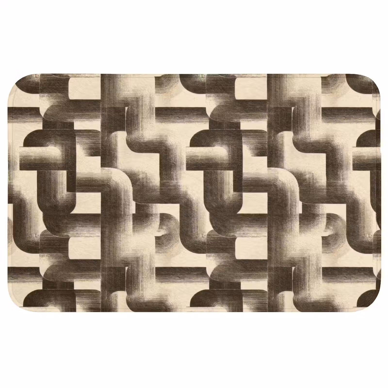 Badmat - Abstract - Retro - Zwart — 1