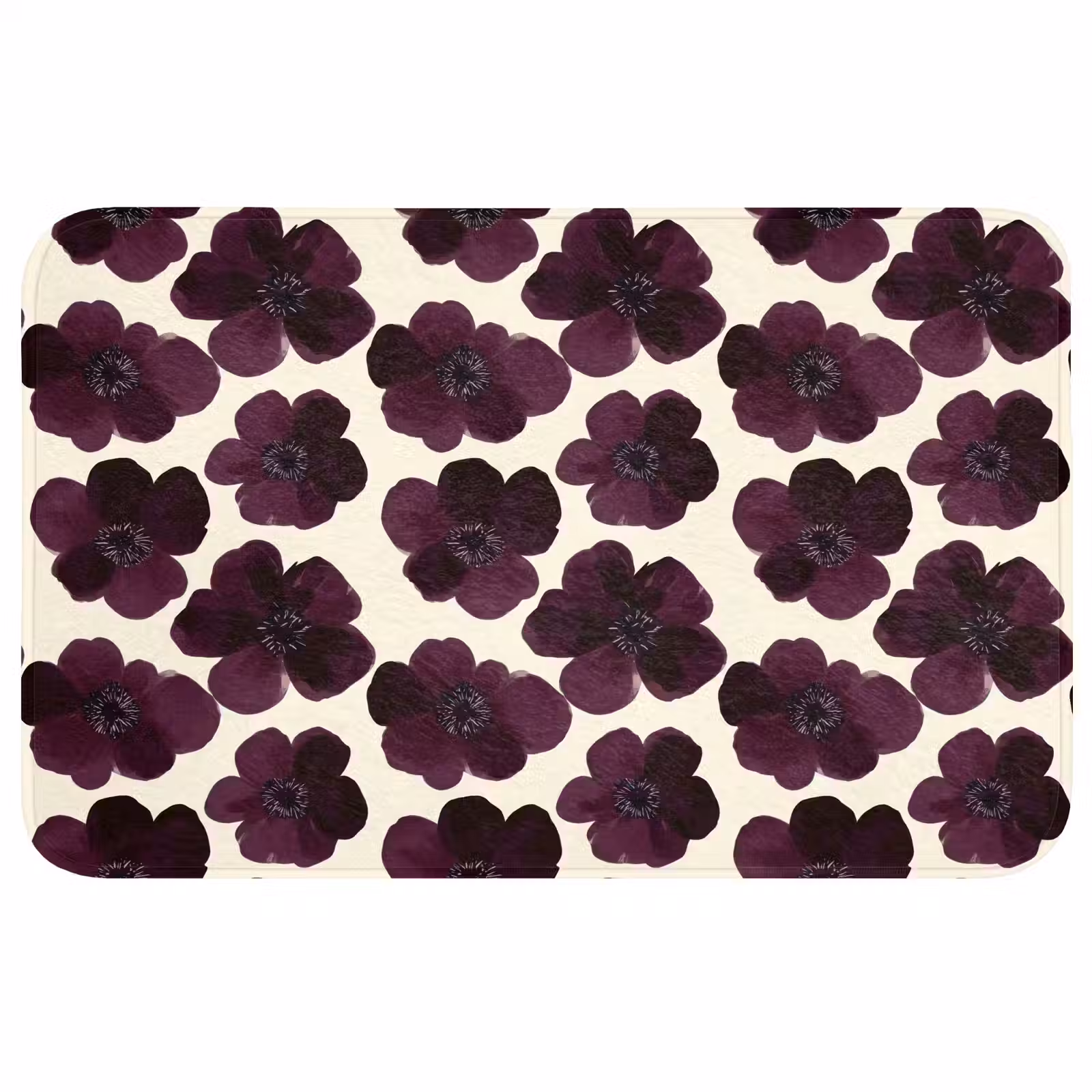 Badmat - Bloemen - Aquarel - Paars — 1