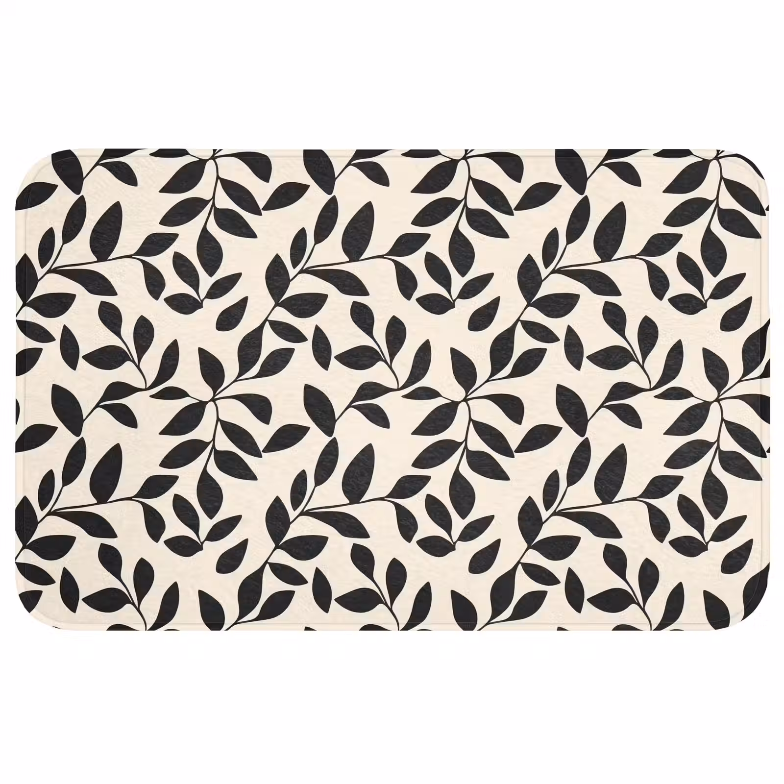 Badmat - Elegant - Patroon - Zwart - Beige — 1