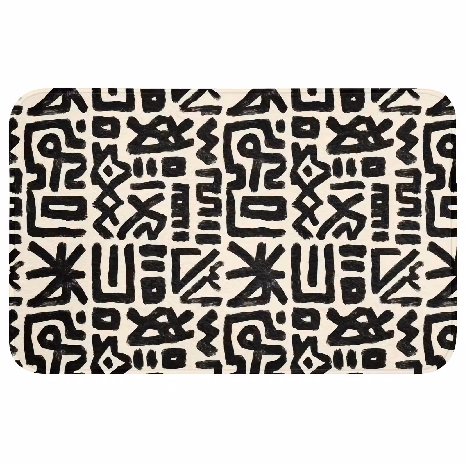Badmat - Geometrisch - Figuren - Zwart — 1