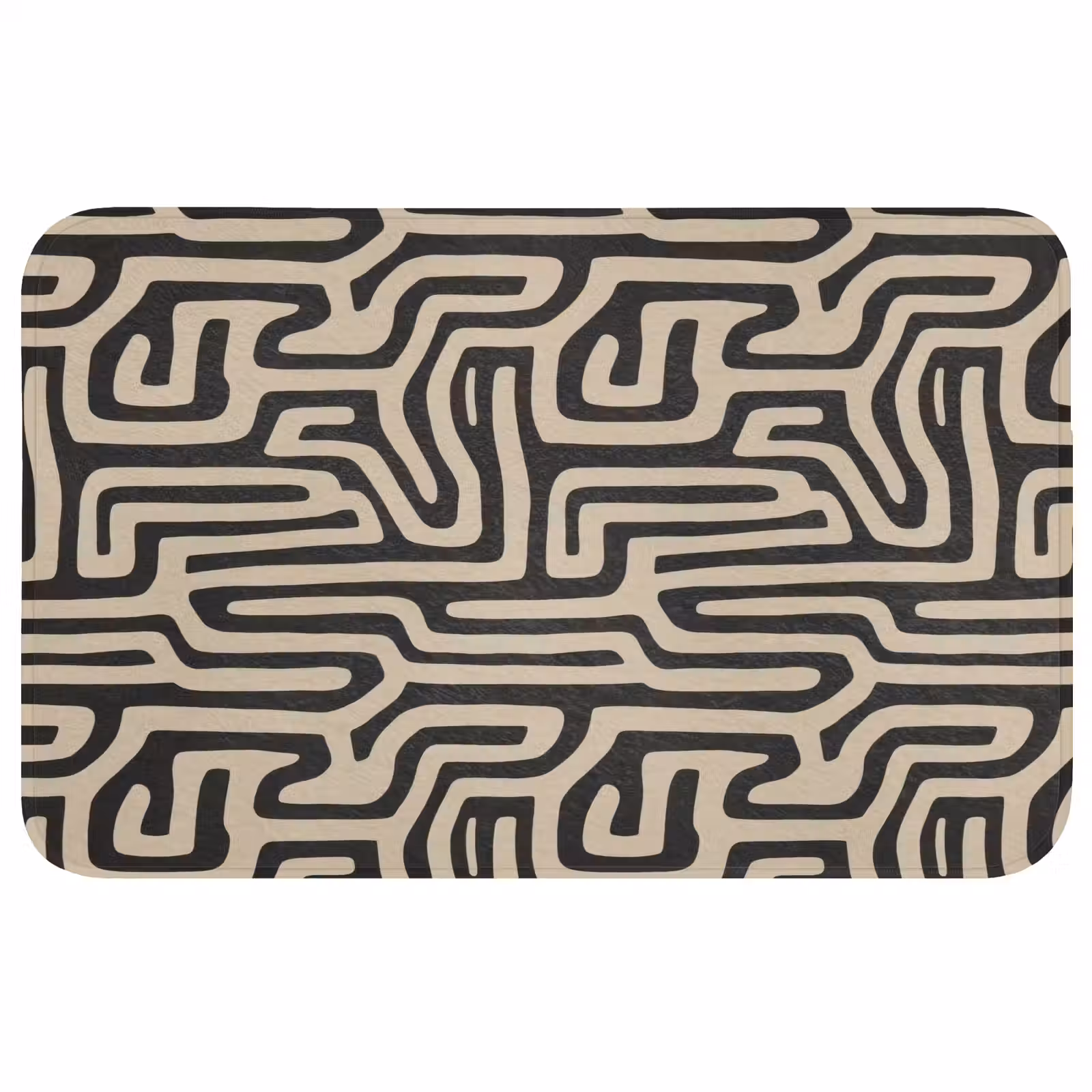 Badmat - Grafisch - Lijnen - Zwart — 1