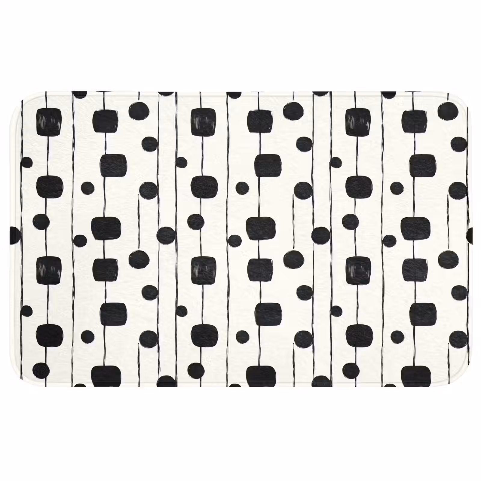 Badmat - Grafisch - Modern - Zwart — 1