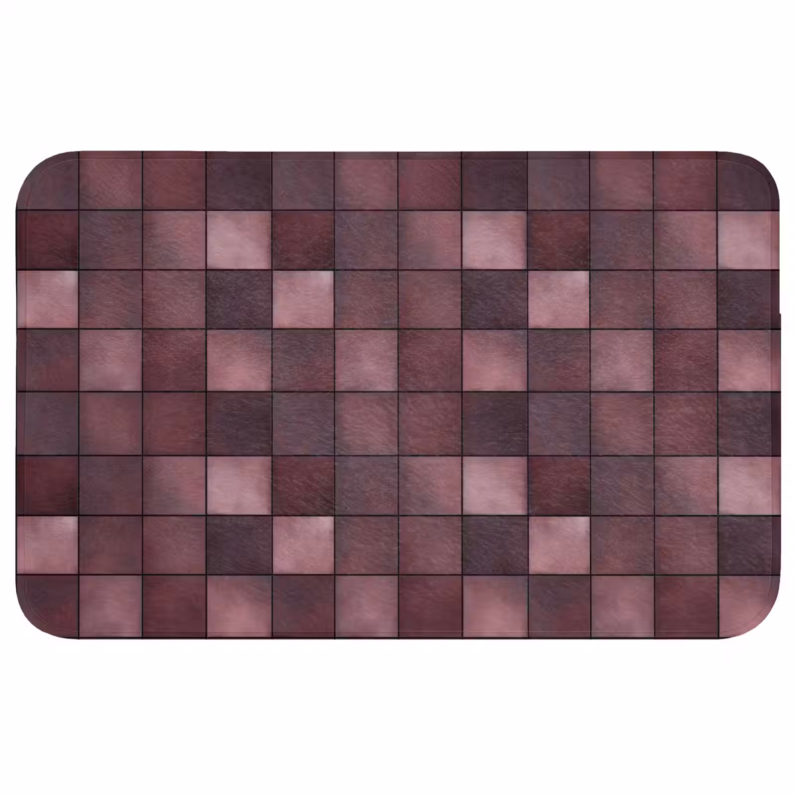 Badmat - Vierkant - Tegel - Patroon - Paars — 1