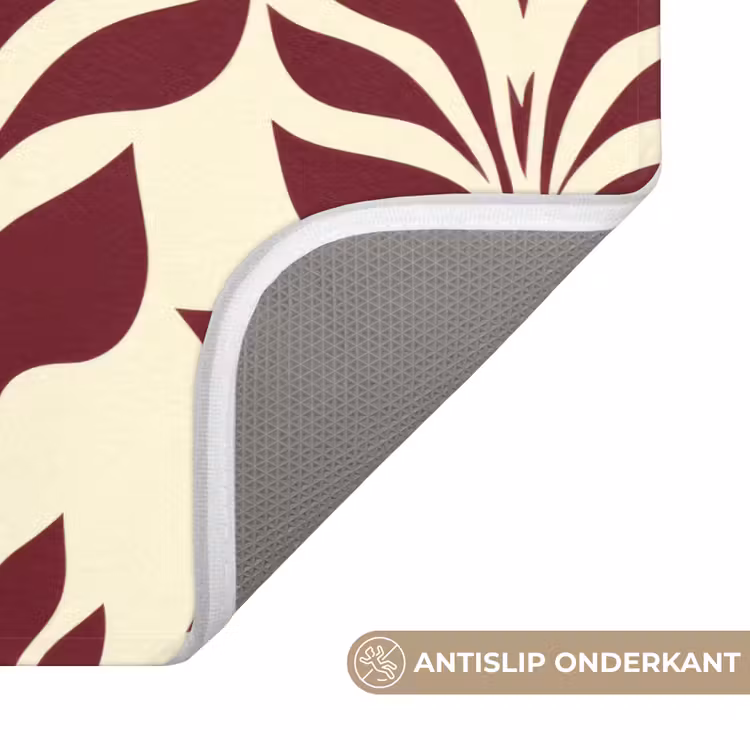 Badmat - Abstract - Bladeren - Burgundy — 3