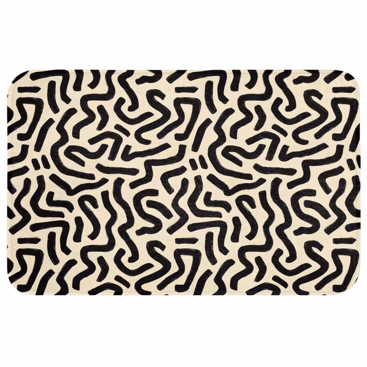 Badmat - Abstract - Lijnen - Zwart — 1