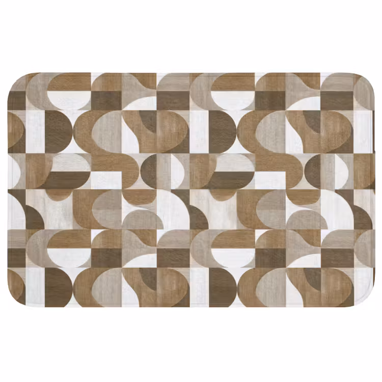 Badmat - Abstract - Retro - Bruin — 1