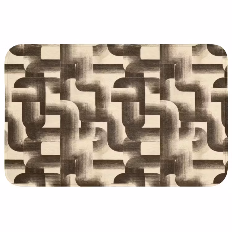 Badmat - Abstract - Retro - Zwart — 1