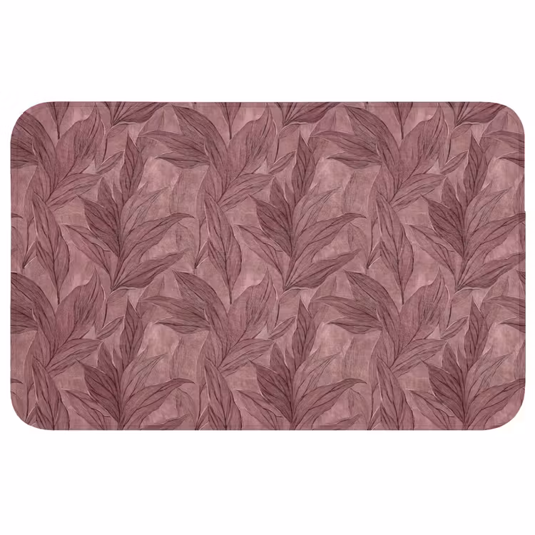 Badmat - Bladeren - Patroon - Paars — 1