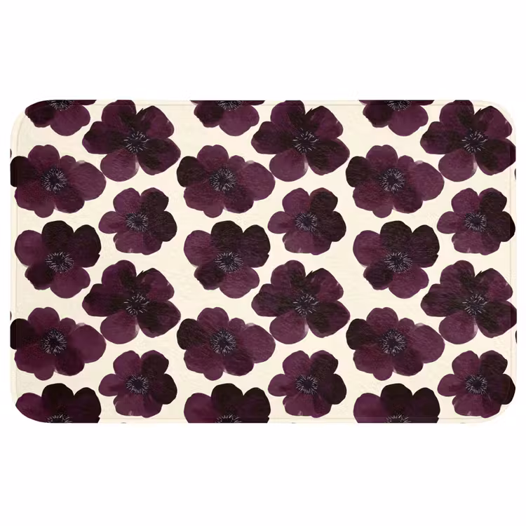 Badmat - Bloemen - Aquarel - Paars — 1