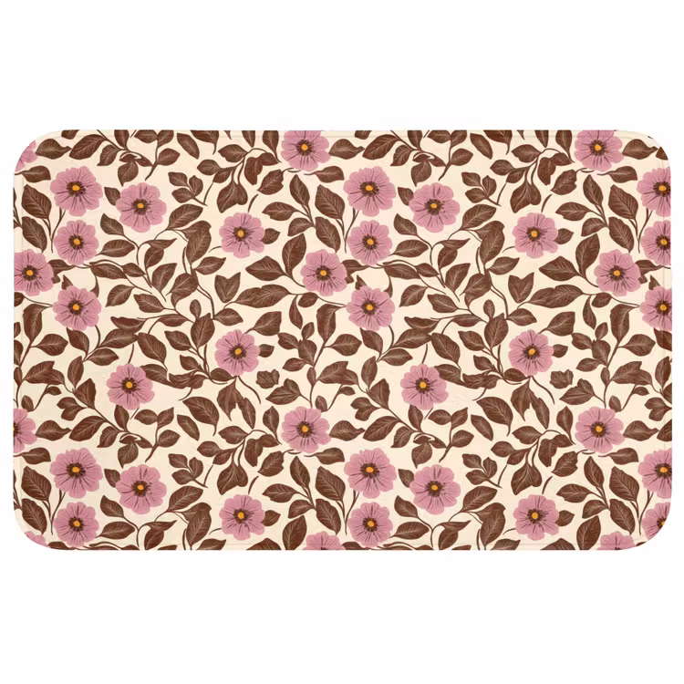 Badmat - Bloemen - Bladeren - Kleurrijk — 1