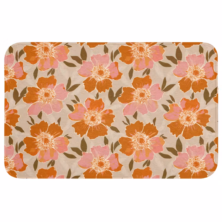 Badmat - Bloemen - Motief - Retro — 1
