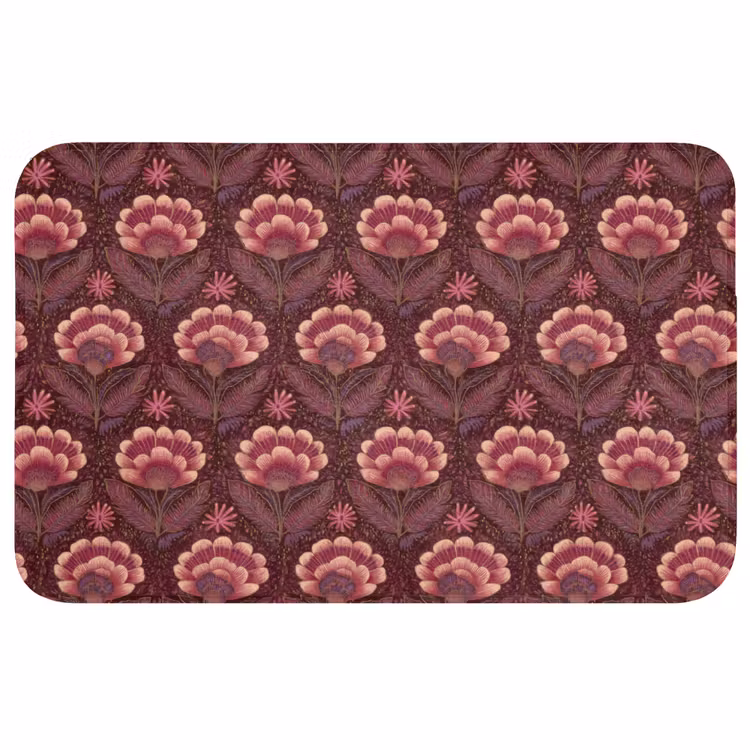 Badmat - Bloemen - Waaier - Paars — 1