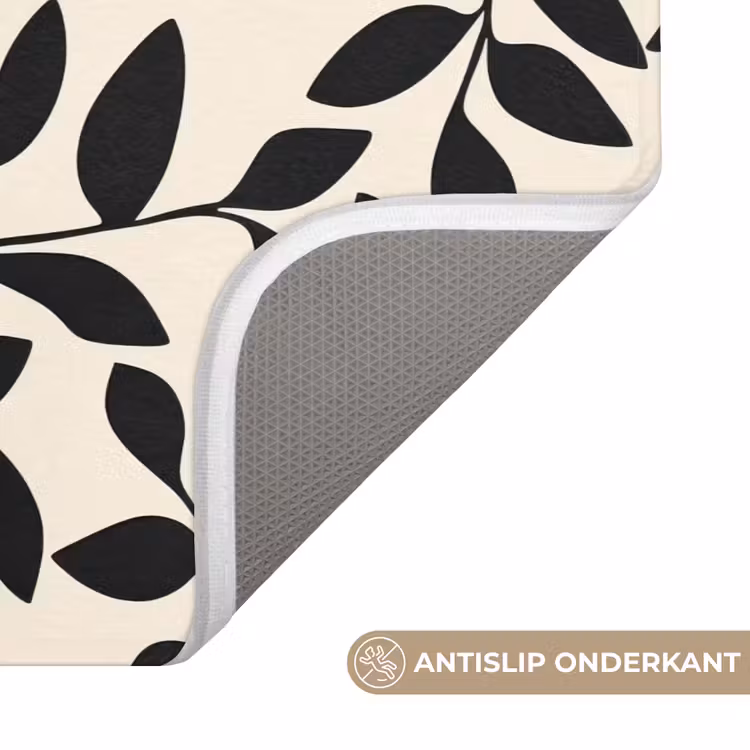 Badmat - Elegant - Patroon - Zwart - Beige — 3