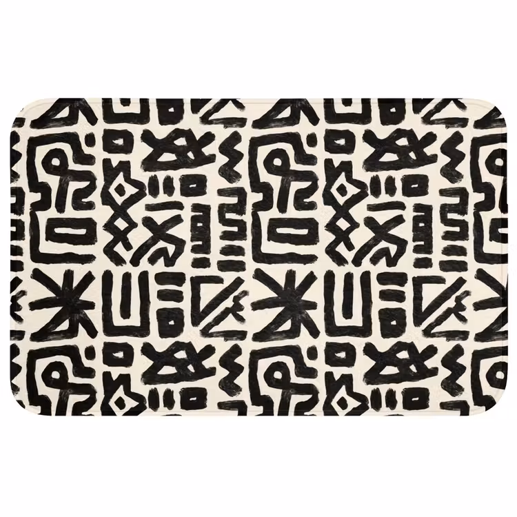 Badmat - Geometrisch - Figuren - Zwart — 1