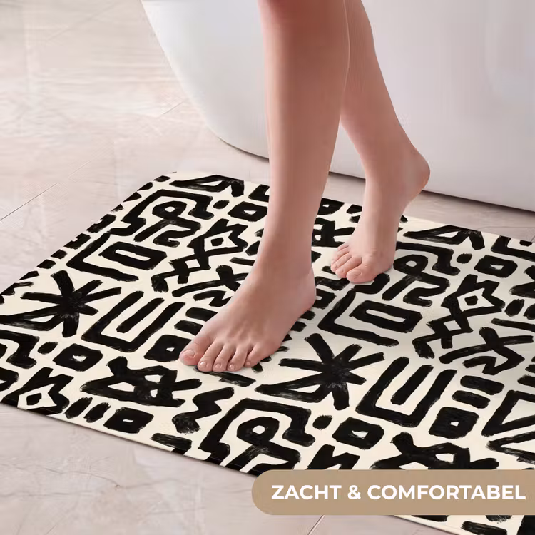 Badmat - Geometrisch - Figuren - Zwart — 5