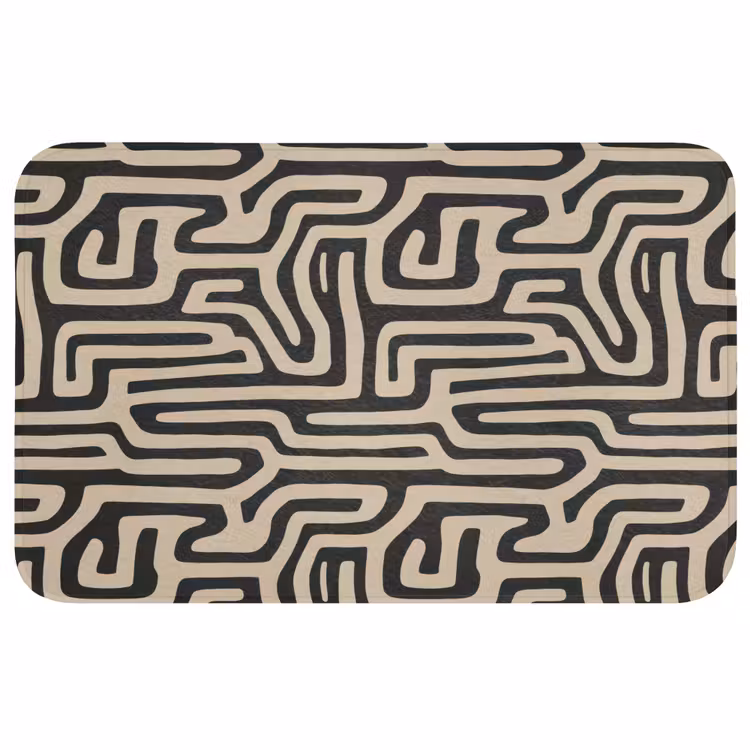 Badmat - Grafisch - Lijnen - Zwart — 1