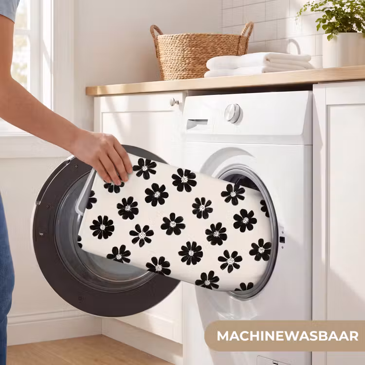Badmat - Grafisch - Madeliefjes - Zwart - Beige — 7
