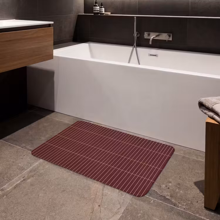 Badmat - Lijnen - Patroon - Bordeaux — 4