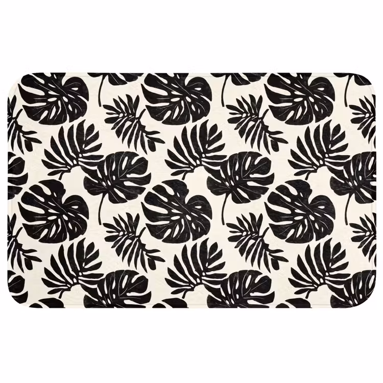 Badmat - Modern - Monstera - Zwart — 1