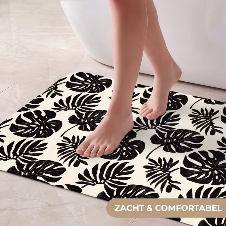 Badmat - Modern - Monstera - Zwart — 5