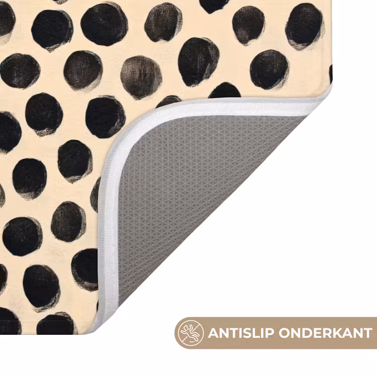 Badmat - Stippen - Patroon - Zwart — 3