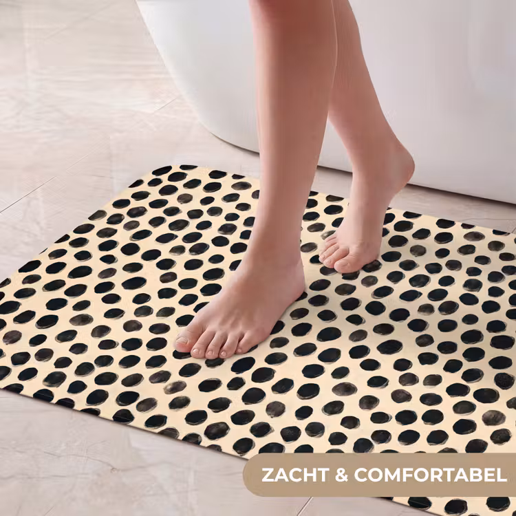 Badmat - Stippen - Patroon - Zwart — 5