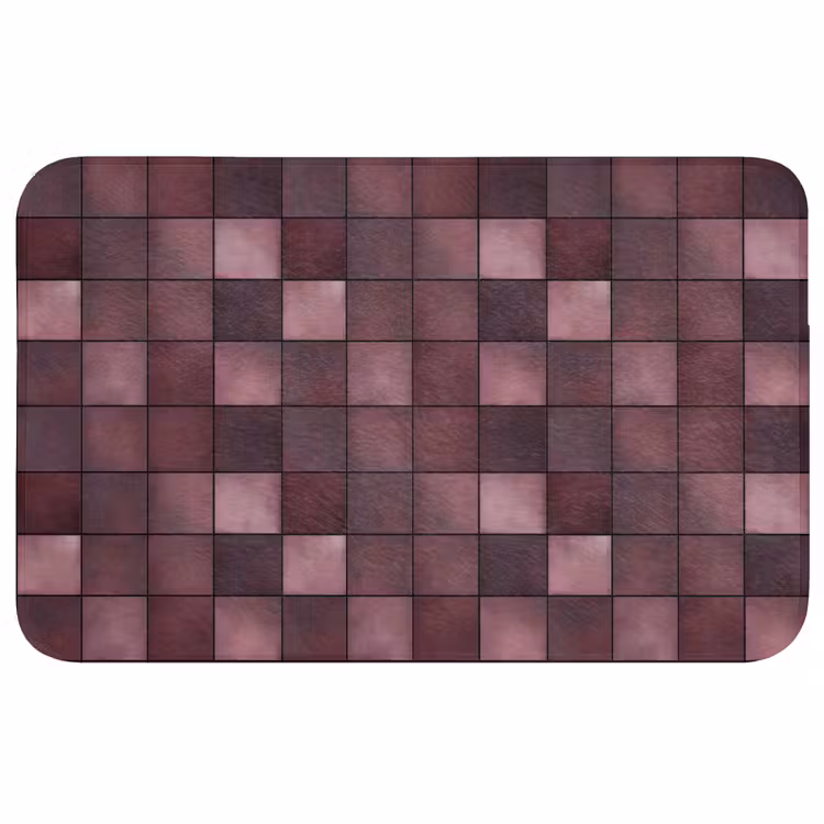 Badmat - Vierkant - Tegel - Patroon - Paars — 1