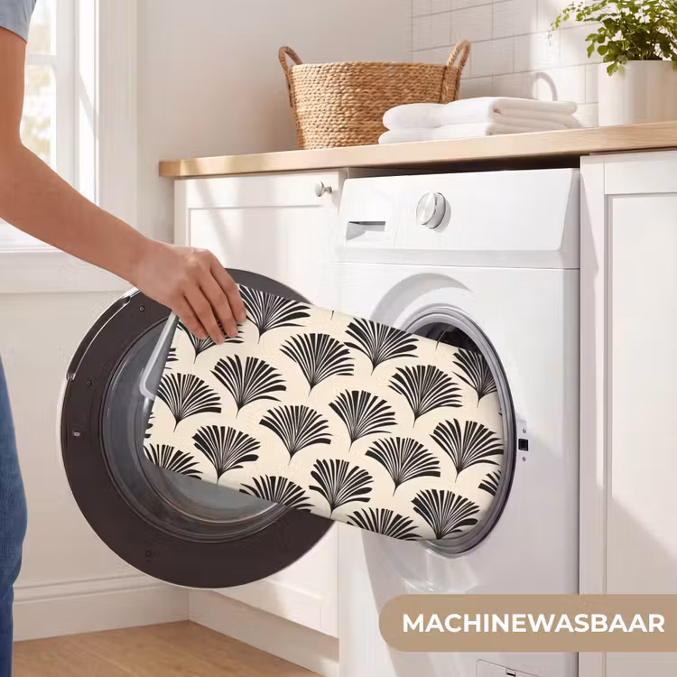 Badmat - Waaiers - Botanisch - Zwart - Beige — 7
