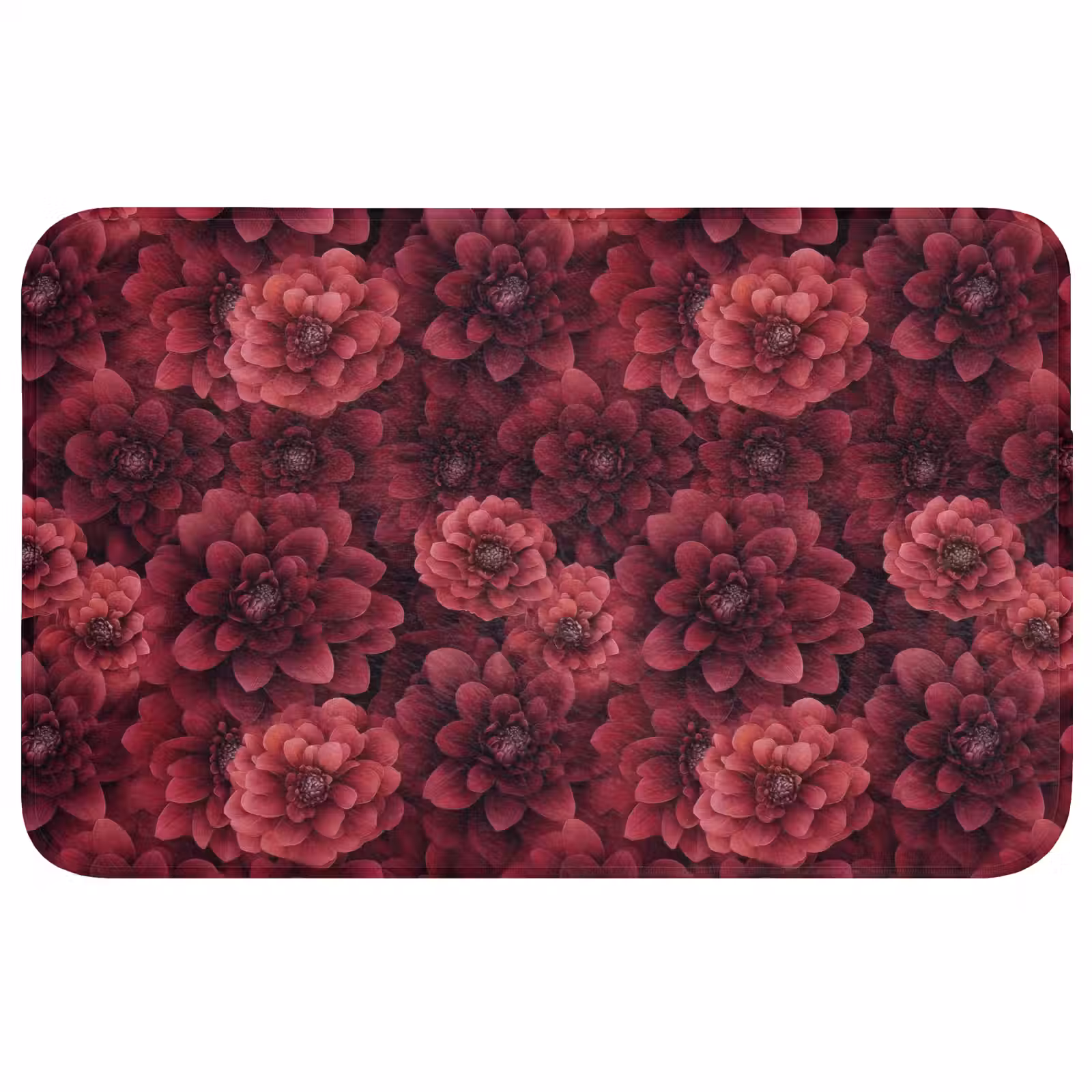 Badmat - Dahlias - Bloemen - Rood — 1