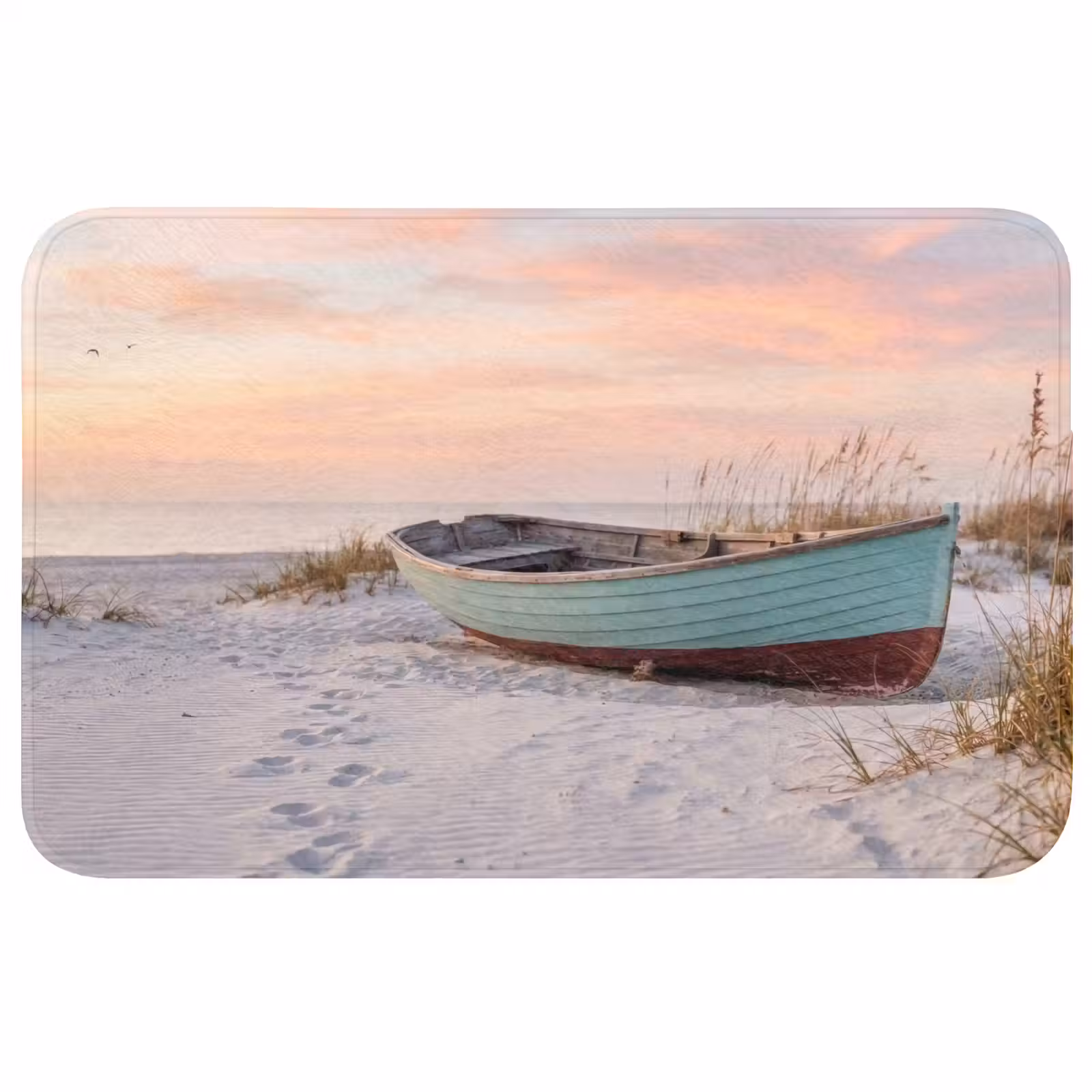 Badmat - Rustiek - Roeiboot - Zandstrand — 1