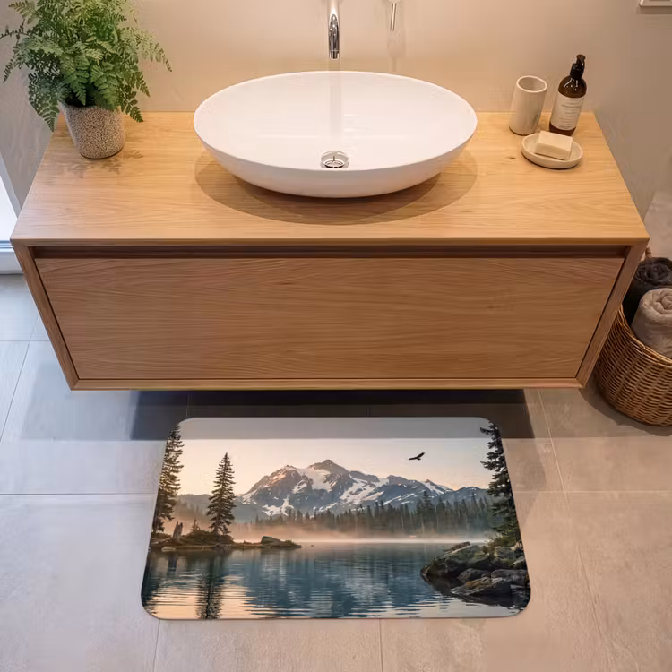 Badmat - Bergen - Water - Bomen — 2