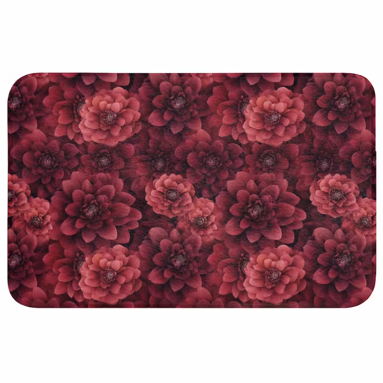 Badmat - Dahlias - Bloemen - Rood — 1