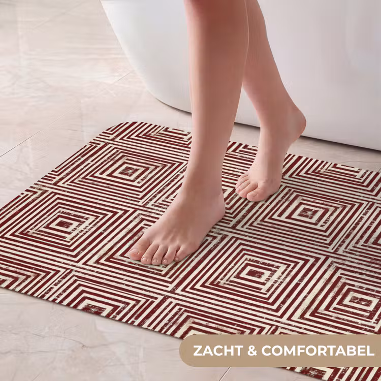 Badmat - Geometrisch - Patroon - Rood — 5