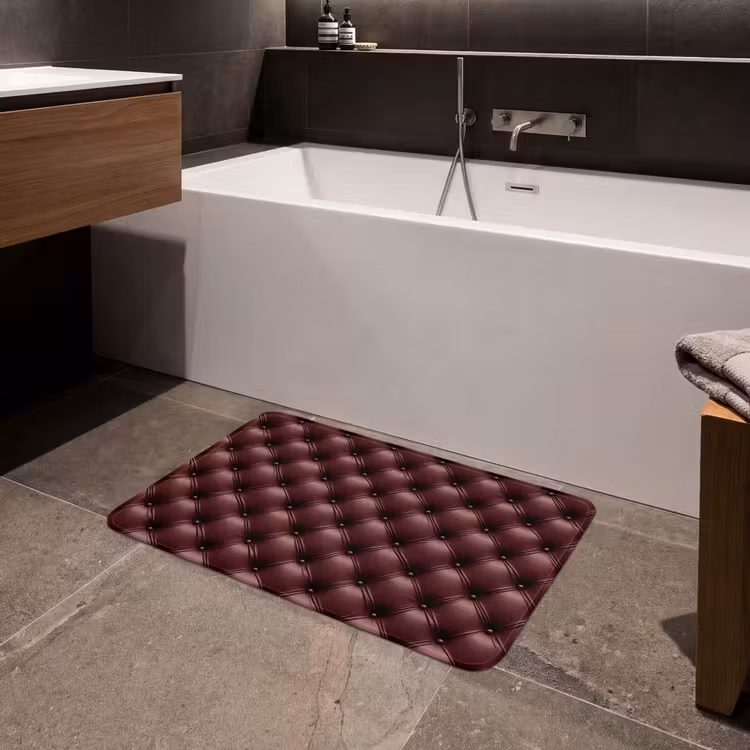 Badmat - Leer - Patroon - Bordeaux — 4