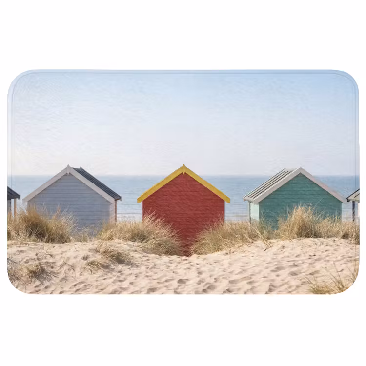 Badmat - Strand - Huisjes - Kleurrijk - Duinen — 1
