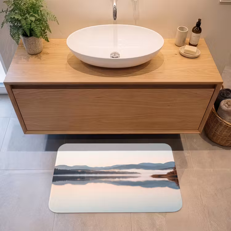Badmat - Water - Bomen - Mistlaag — 2