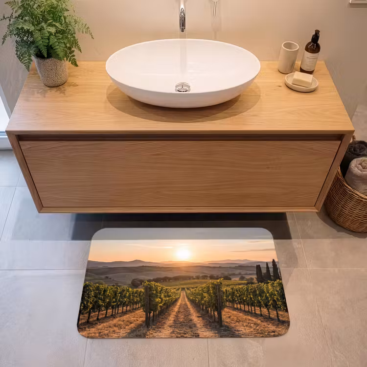 Badmat - Wijngaard - Zonsondergang - Landschap — 2