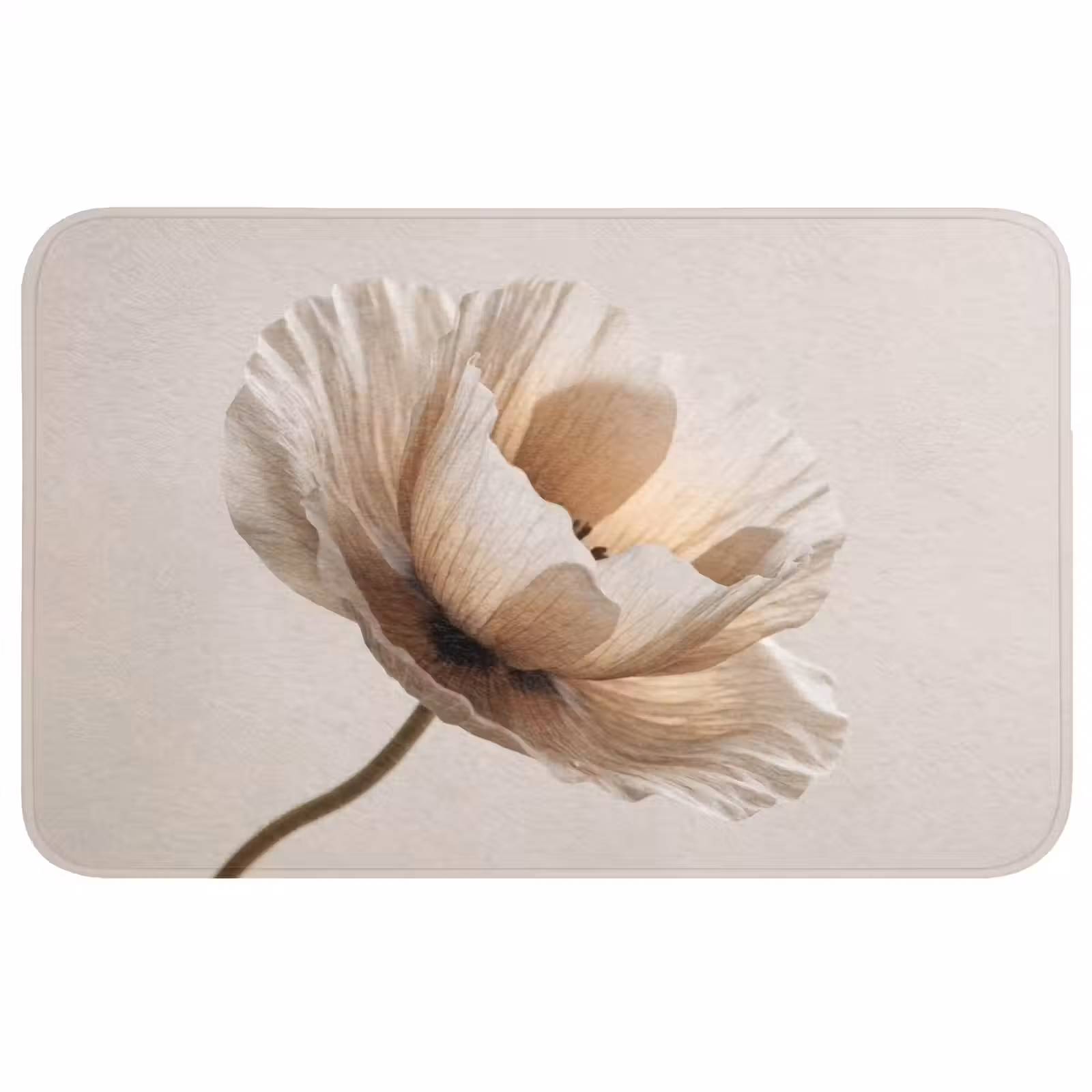 Badmat - Bloem - Beige - Crème — 1